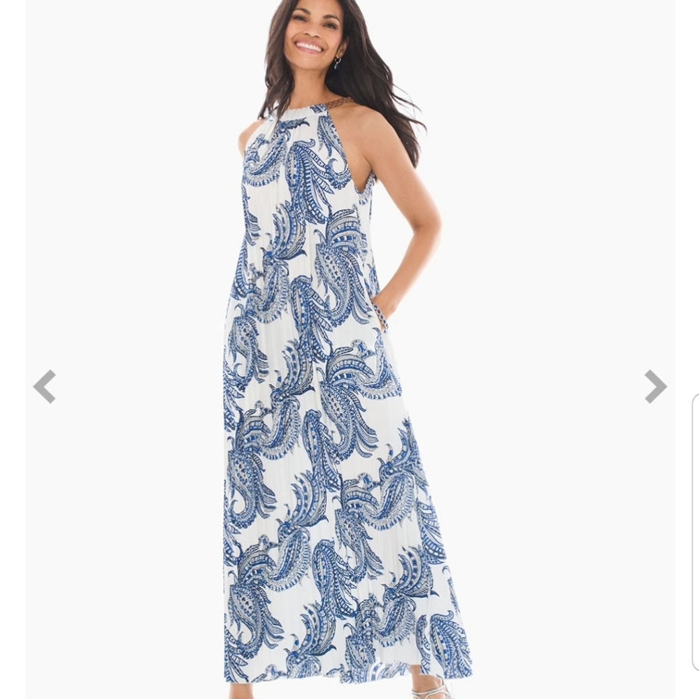 Chico's Summertime Paisley Printed Maxi Dress